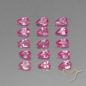 3.53 ct Loose Pink Sapphire, 4.8 x 3.1 mm Pear Cut From Madagascar, Photo A