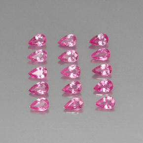 4.04 ctw Pink Sapphire Gemstones, Sapphire Gems in Pear Facet Shape for Sale.