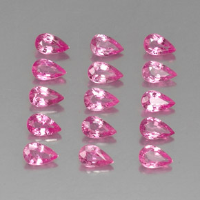 4.04 ctw Pink Sapphire Stones, Natural Sapphire in Pear Facet Shape for Sale