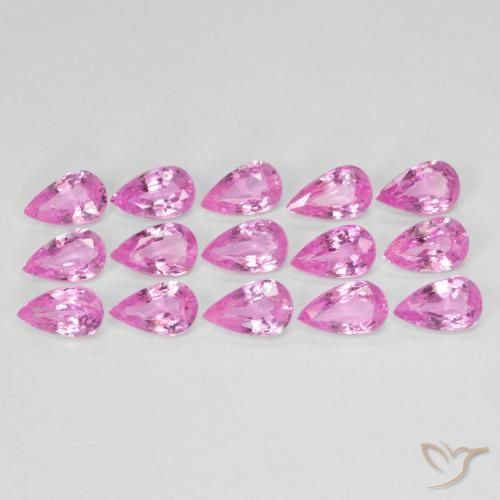 4.10 ctw Pink Sapphire Gemstones, Sapphire Gems in Pear Facet Shape for Sale.