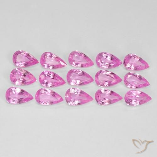 4.10 ctw Pink Sapphire Stones, Natural Sapphire in Pear Facet Shape for Sale