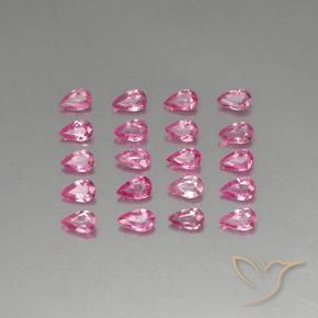 4.36 ctw Pink Sapphire Gemstones, Sapphire Gems in Pear Facet Shape for Sale.