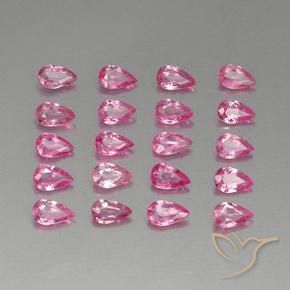 4.36 ctw Pink Sapphire Stones, Natural Sapphire in Pear Facet Shape for Sale