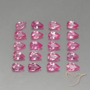 5.09 ctw Pink Sapphire Stones, Natural Sapphire in Pear Facet Shape for Sale