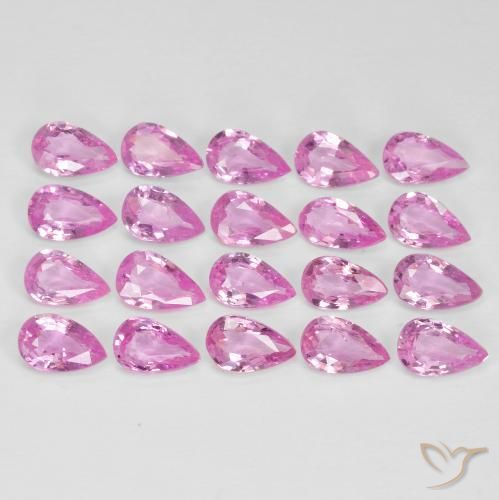 4.48 ctw Pink Sapphire Stones, Natural Sapphire in Pear Facet Shape for Sale