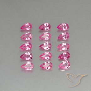 Rosado intenso Zafiro Gema - 0.2ct Corte en forma de pera (ID: 325583)