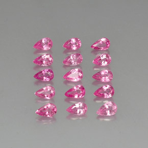 4.21 ctw Pink Sapphire Gemstones, Sapphire Gems in Pear Facet Shape for Sale.