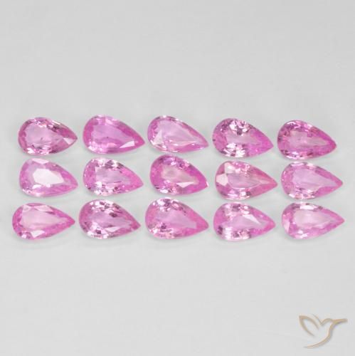 3.77 ctw Pink Sapphire Stones, Natural Sapphire in Pear Facet Shape for Sale