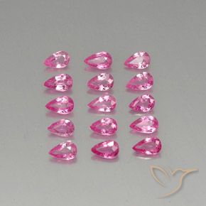 3.58 ctw Pink Sapphire Gemstones, Sapphire Gems in Pear Facet Shape for Sale.
