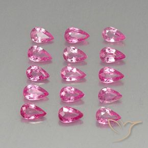3.58 ctw Pink Sapphire Stones, Natural Sapphire in Pear Facet Shape for Sale