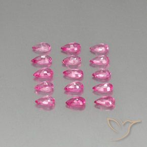 Sapphire Gemstones in 4.7 x 3.1 mm Size for Sale, Sapphire Stones in Medium-Dark Pink Color