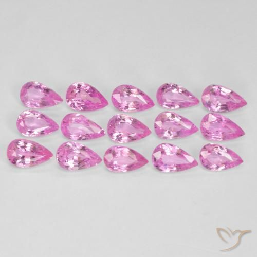 4.26 ctw Pink Sapphire Stones, Natural Sapphire in Pear Facet Shape for Sale