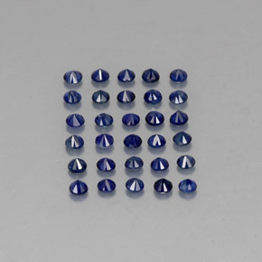 Sapphire Gemstone in 2 mm (calibrated) Size for Sale, Sapphire Stone in Deep Blue Color
