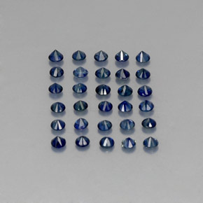 Sapphire Gemstone in 2 mm (calibrated) Size for Sale, Sapphire Stone in Deep Blue Color