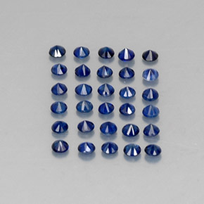 Sapphire Gemstone in 2 mm (calibrated) Size for Sale, Sapphire Stone in Deep Blue Color