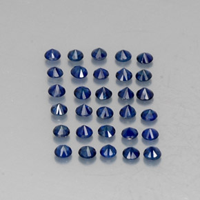 Sapphire Gemstone in 2 mm (calibrated) Size for Sale, Sapphire Stone in Deep Blue Color