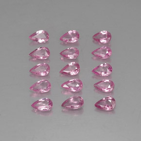 3.61 ctw Pink Sapphire Gemstones, Sapphire Gems in Pear Facet Shape for Sale.