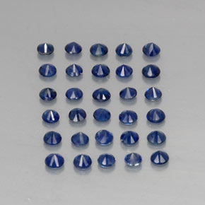 Sapphire Gemstone in 2 mm (calibrated) Size for Sale, Sapphire Stone in Deep Blue Color