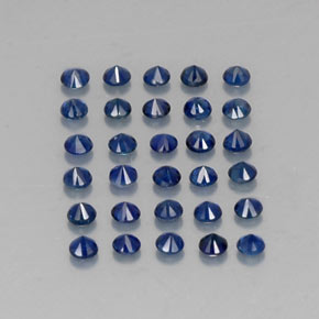 Sapphire Gemstone in 2 mm (calibrated) Size for Sale, Sapphire Stone in Deep Blue Color