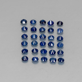 Sapphire Gemstone in 2 mm (calibrated) Size for Sale, Sapphire Stone in Deep Blue Color