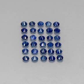 Sapphire Gemstone in 2 mm (calibrated) Size for Sale, Sapphire Stone in Deep Blue Color
