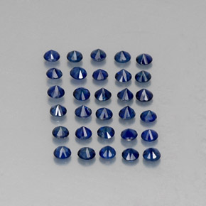 Sapphire Gemstone in 2 mm (calibrated) Size for Sale, Sapphire Stone in Deep Blue Color