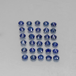 Sapphire Gemstone in 2 mm (calibrated) Size for Sale, Sapphire Stone in Deep Blue Color