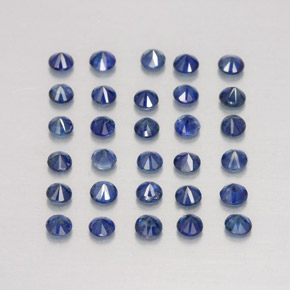 Sapphire Gemstone in 2 mm (calibrated) Size for Sale, Sapphire Stone in Deep Blue Color