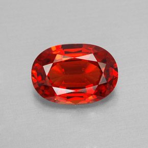 1.90 ct Orange Sapphire Gemstone, Sapphire Gem in Oval Facet Shape for Sale.
