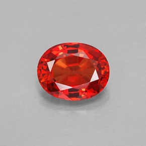 1.59 ct Orange Sapphire Gemstone, Sapphire Gem in Oval Facet Shape for Sale.
