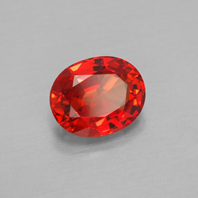 1.59 ct Orange Sapphire Stone, Natural Sapphire in Oval Facet Shape for Sale