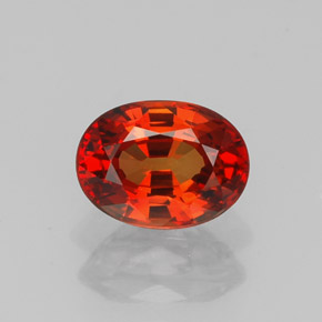 1.09 ct Orange Sapphire Gemstone, Sapphire Gem in Oval Facet Shape for Sale.