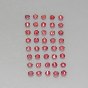 Sapphire Gemstone in 1.9 mm Size for Sale, Sapphire Stone in Red Orange Color