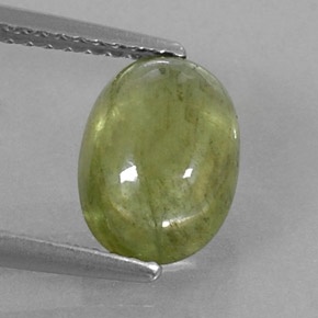 2.97 ct Green Sapphire Gemstone, Sapphire Gem in Oval Cabochon Shape for Sale.