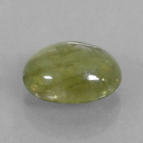 2.97 ct Green Sapphire Stone, Natural Sapphire in Oval Cabochon Shape for Sale