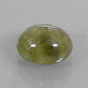 3.17 ct Green Sapphire Stone, Natural Sapphire in Oval Cabochon Shape for Sale