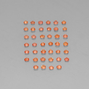 Sapphire Gemstone in 1.8 mm Size for Sale, Sapphire Stone in Orange Color