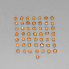 Sapphire Gemstone in 1.8 mm Size for Sale, Sapphire Stone in Yellow Orange Color