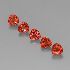 Arancione rossastra Zaffiro Gem - 0.4ct Sfaccettatura trilliant (ID: 329939)