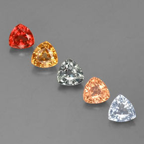 1.71 ct Multicolor Sapphire Gemstone, Sapphire Gem in Trillion Facet Shape for Sale.