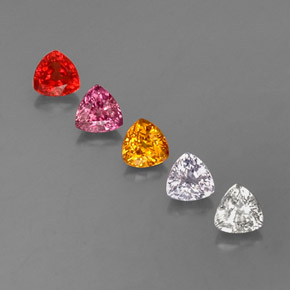 Multicolor Sapphire Gem - 0.4ct Trillion Facet (ID: 329968)