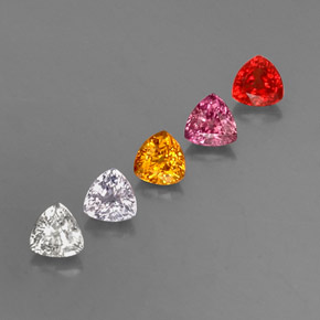 1.87 ctw Multicolor Sapphire Stones, Natural Sapphire in Trillion Facet Shape for Sale