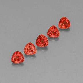 1.87 ctw Orange Sapphire Stones, Natural Sapphire in Trillion Facet Shape for Sale