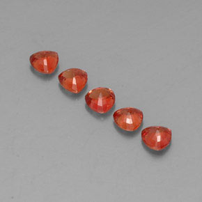 Sapphire Gemstones in 4.1 x 4.1 mm Size for Sale, Sapphire Stones in Medium Orange Color