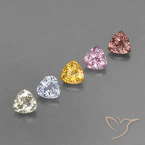 1.85 ctw Multicolor Sapphire Stones, Natural Sapphire in Trillion Facet Shape for Sale