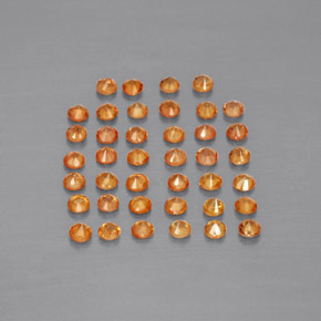 Sapphire Gemstone in 1.8 mm Size for Sale, Sapphire Stone in Orange Color