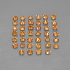 Sapphire Gemstone in 1.8 mm Size for Sale, Sapphire Stone in Orange Color