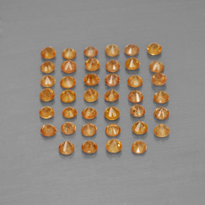 Sapphire Gemstone in 1.7 mm Size for Sale, Sapphire Stone in Orange Color