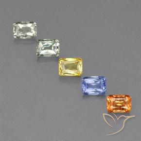 Multicolor Sapphire Gem - 0.4ct Octagon / Scissor Cut (ID: 330391)