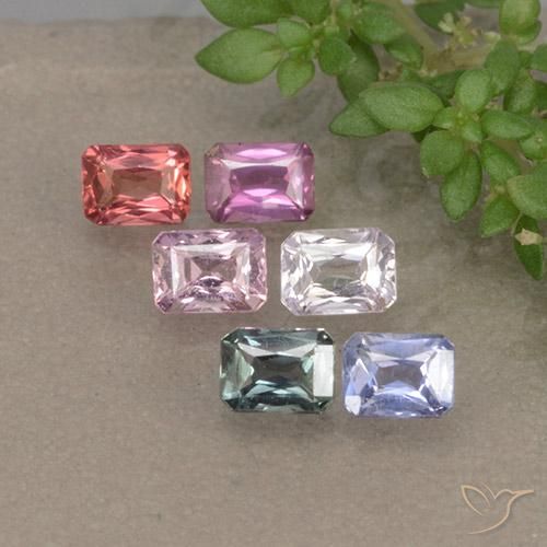 1.43 ctw Multicolor Sapphire Stones, Natural Sapphire in Octagon / Scissor Cut Shape for Sale